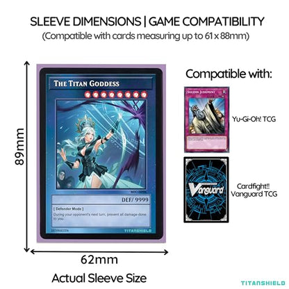 TitanShield Premium Lavender 150 Sleeves Japanese Size Card Sleeves Deck Protector Compatible with Yu-Gi-Oh, Cardfight!! Vanguard & Photocards - color: Lavender