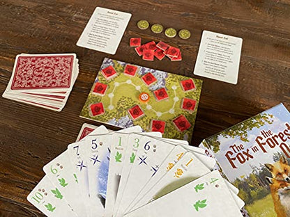 Renegade Game Studios Fox in the Forest Duet 2 Player Card Game | Cooperative trick-taking game for ages 10+. Features beautiful artwork and gems to collect during 30-minute gameplay