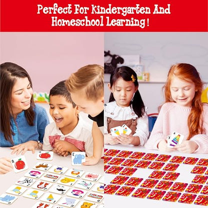 Hebayy 52 PCS Alphabet Memory Game, 26 Pairs Uppercase & Lowercase Letters Matching Game, Educational Early Learning Toy for Toddlers, Kindergarten, Kids 3+ - style: Alphabet