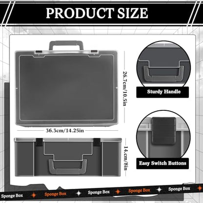 2 Pcs Miniature Storage Figure Case 144 Slot Sturdy Figurine Miniature Carrying Case with 3 Foam Layer (2 Pre Cut Trays 1 Pick Pluck Tray) Compatible with Wargame(Black) - color: black