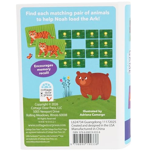 Memory Matching Game for Kids Ages 3+ – Memory Card Game with 72 Large Thick Cards, Preschool Learning Game (Noah's Ark)