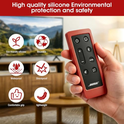 Case for Bose Solo 5 10 15 Series ii TV Remote,Silicone Cover for Bose Solo Cinemate Series II IIGS 1SR 10&15 Remote Controller Skin Protective Universal Replacement Sleeve-Red - color: Red