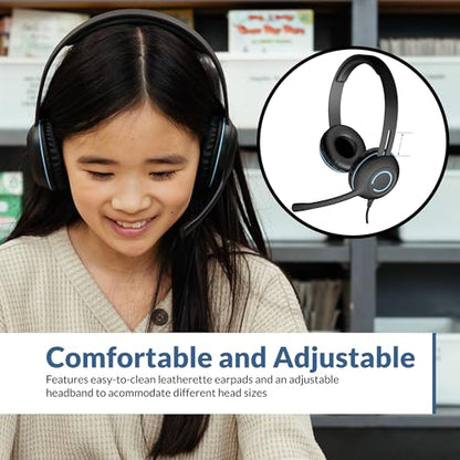Cyber Acoustics 3.5mm Stereo Headset (AC-5002-80) – Durable, Crisp, and Clear Communication in Classrooms and at Home - 80 Pack - size: 80-Pack