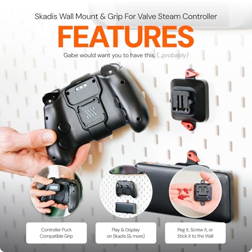 Mechanism Basegrip for Steam Controller + Skadis Wall Mount Bundle | Standard Wall & Skadis Board Compatible | Steam Controller Accessories to Store, Display & Play Your Way - color: Skadis Bundle