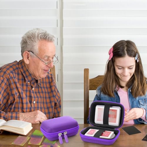Sanwuta 2 Pcs Travel Card Games Case Playing Card Case EVA Hard Protective Storage Carrying Bag for Classic Playing Box Not Including Cards (Purple) - color: Purple