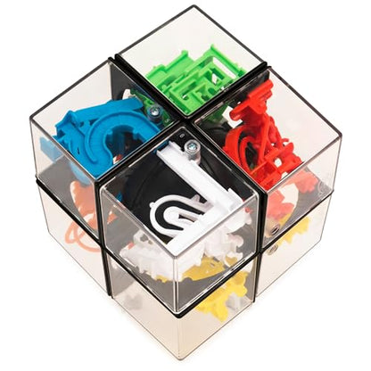Rubik's Cube, Perplexus Hybrid 2x2 Brain Teaser Fidget Toy & 3D Maze Puzzle | Twist To Align Tracks & Guide Puzzle Cube, Challenging STEM Puzzle Develops Problem-Solving & Logic Skills For Kids, Ages 8+ - color: Multicolor