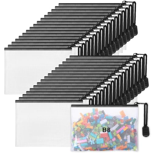 Jetec 32 Pcs Mesh Zipper Bags Bikini Organizer,Black,5.1 x 4.1 Inch - color: Black, size: 5.1 x 4.1 Inch