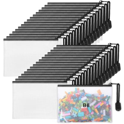 Jetec 32 Pcs Mesh Zipper Bags Bikini Organizer,Black,5.1 x 4.1 Inch - color: Black, size: 5.1 x 4.1 Inch