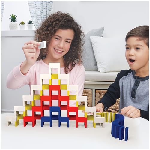 Spin Master Games H5 Domino Creations 100-Piece Classic Dominoes Set | Design, Build & Topple, Develops Motor & Coordination Skills, Make Domino Art, 100 Easy-to-Balance Tiles, 1+ Players, Ages 5+ - style: Modern