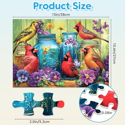 4-Pack 100 Piece Puzzles for Kids Ages 4-6 6-8 Popsicles Birds Dolphin Cat Large Puzzles for Kids 8-10 Years Old 100 Piece Jigsaw Puzzles for Seniors Adults Toddler Children Learning Educational Toys - style: Birds Dolphin Cat