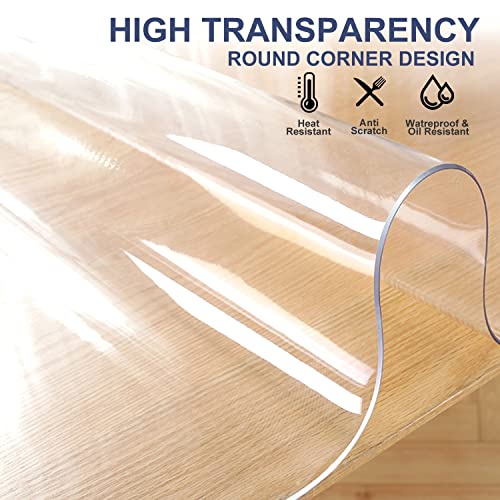 12x30 Inch Clear PVC Table Cover - Desk Mat Protector - Rectangular Vinyl Pad - color: Clear 1.5mm, size: 12"x30"