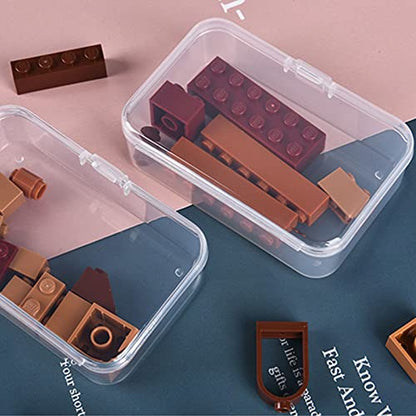 100 Pack Rectangular Mini Clear Plastic Storage Containers | 3.35x2.17x0.98 inch, Hinged Lid, For Beads and Small Craft Items - size: 3.35 x 2.17 x 0.98 inch
