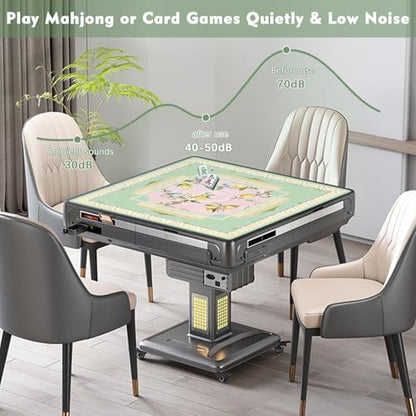 Lemon Mahjong Mat with Rules for Table-31.5''x31.5''Floral Bird American Mahjong Mat Anti-Slip Neoprene Rubber Noise Reducing,Foldable Travel Game Tablecloth for Poker Card Board Games Dominoes - color: Cyan-blue Lemon