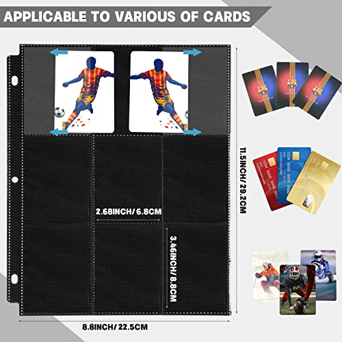 Crtiin 3600 Pockets Card Binder Sleeves 18 Trading Card Binder Pages Double Sided 200 Pages Protectors for Business Sports