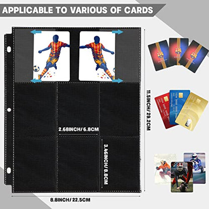 Crtiin 3600 Pockets Card Binder Sleeves 18 Trading Card Binder Pages Double Sided 200 Pages Protectors for Business Sports