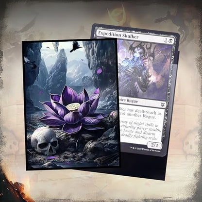 Kabinka MTG Card Sleeves - 100 Standard Size Pack | Clear Front & Matte Finish Back with Lotus, Premium Sleeves for Magic The Gathering TCG - color: Lotus