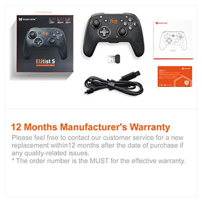 Wireless Gaming Controllers, BIGBIG WON PC Gaming Controller Custom Button, 6-Axis Gyro, Dual Shock, Macro, Turbo, 2.4GHz Dongle Gamepad for Windows 10/Android/iOS/Switch Bluetooth Controller Black - color: Z-C2