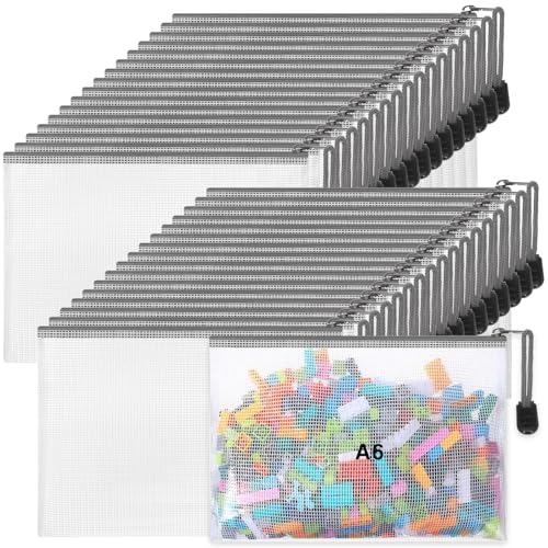 Jetec 32 Pcs Mesh Zipper Bags Bikini Organizer,Grey,7.5 x 5 Inch - color: Grey, size: 7.5 x 5 Inch
