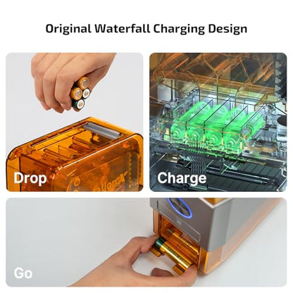 OLIGHT Ostation X Smart 3-in-1 AA Battery Charger with 32 NiMH AA | NiMH AA Batteries 2100mAh, Polarity-Free, App Control, Auto Charge & Storage, Bad Battery Removal, for Homes Offices Schools