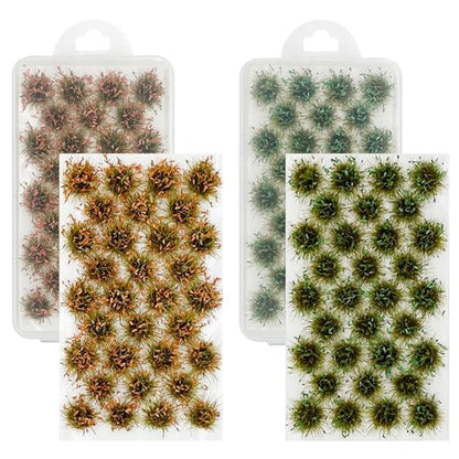 Cayway Miniature Grass Cluster, Static Grass Tuft Model Vegetation Groups for DIY Model Train Landscape Railroad Scenery Grass Tufts Flower (Yellow and Green) - color: Yellow and Green