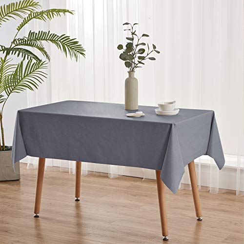 NLMUVW Dark Grey Square Vinyl Tablecloth Heavy Duty, 100% Waterproof Small PVC Table Cover Oil Prood Wipe Clean Table Cloth for Kitchen Dining Picnic, 42 x 42 inch - color: Dark Grey, size: 42" x 42" (Square)