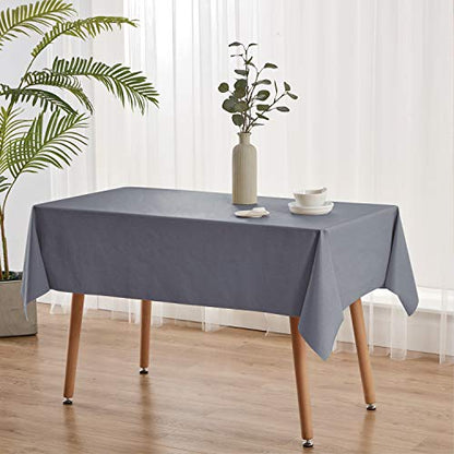 NLMUVW Dark Grey Square Vinyl Tablecloth Heavy Duty, 100% Waterproof Small PVC Table Cover Oil Prood Wipe Clean Table Cloth for Kitchen Dining Picnic, 42 x 42 inch - color: Dark Grey, size: 42" x 42" (Square)