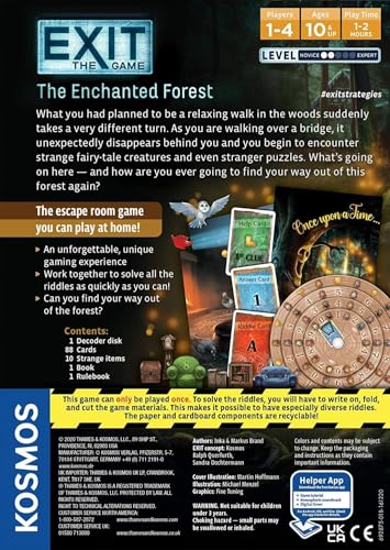 Thames & Kosmos EXIT: The Enchanted Forest| A Kosmos Escape Room Game in a Box| Family Friendly, Card-Based at-Home Escape Room Experience for 1 to 4 Players, Ages 12+ , Black