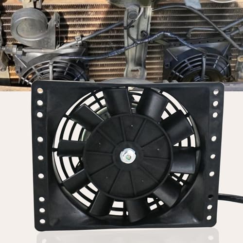 6 Inch Small Slim Push Pull Electric Cooling Fan 650CFM Radiator Oil Cooler Mount Kit Black 2Pcs