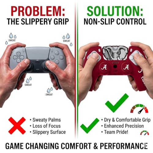 Silicone Gaming Cover Compatible with PS5 Controller - Officially Licensed University of Alabama Crimson Tide Home Design - color: Home-H1