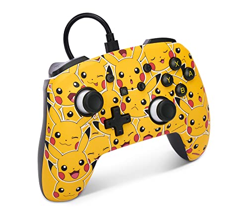 PowerA Enhanced Nintendo Switch and Switch 2 Wired Controller - Pikachu Moods, Gamepad, game controller, wired controller, officially licensed - color: Pikachu Moods