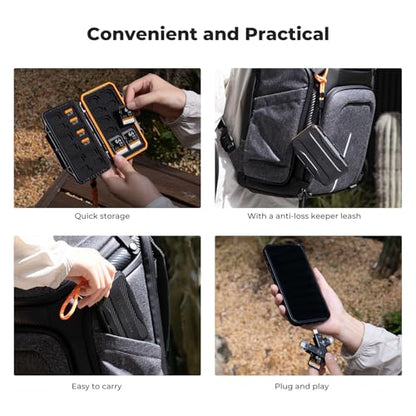 K&F CONCEPT 36 Slots Memory Card Case with 4-in-1 Card Reader | Anti-Shock Card Carrying Storage Case for 24 Micro SD/TF/, 12 SD/SDXC/SDHC Cards - size: For 24 Micro SD(TF)+12 SD+Card Reader