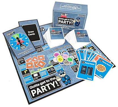 Gotta Get to The Party! - an Exciting Board Game Adventure for Family, Friends, Teens and Adults - Compact Travel Design - Nostalgic and Retro Charm - Game Night Ready
