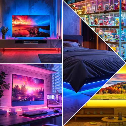 Led Lights for TV LED Backlight for 65-75in TV, 16.4FT RGB | Smart LED Strip Lights, APP & Remote Control Music Sync & Multi-Scene Modes-USB Powered LED Lights for Bedroom/Gaming/Party - size: 14.3 ft