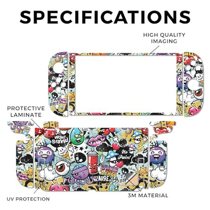 Glossy Glitter Gaming Skin Compatible with Nintendo Switch 2 Console Only - Oddballs - Premium 3M Vinyl Protective Wrap Decal Cover - Easy to Apply | Crafted in The USA by MightySkins - color: Oddballs, size: Switch 2 Console Skin Only, style: Glossy Glit