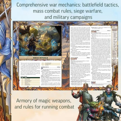 Pathfinder Battlecry! Hardcover, 2 New Classes, War & Combat | Ages 16+, Second Edition Remaster RPG Rulebook, 224 Pages, Tabletop Gaming