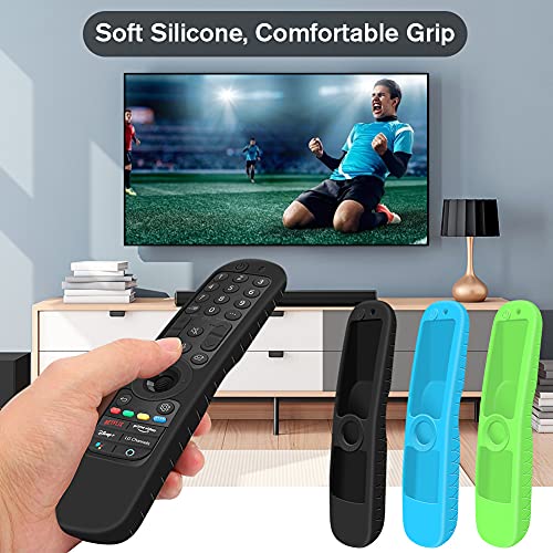 Silicone Case for LG AN-MR21GA / AN-MR22GA Remote Control [Shockproof] Anti-Slip Protective Cover for LG MR23GA MR24GN Magic Remote Case Sleeve Holder Protector Skin (Black) - color: Black