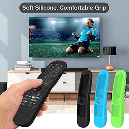 Silicone Case for LG AN-MR21GA / AN-MR22GA Remote Control [Shockproof] Anti-Slip Protective Cover for LG MR23GA MR24GN Magic Remote Case Sleeve Holder Protector Skin (Black) - color: Black