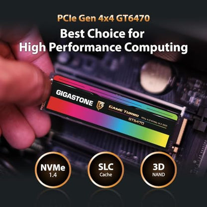Gigastone 1TB Game Turbo PCIe Gen4x4 SSD (2-Pack) Up to 7,300MB/s with SLC Caching Gaming/PC/Desktop/Laptop 5-Year Warranty M.2 NVMe PCIe 4.0 2280 Internal Solid State Drive - color: 1TB GAME TURBO PCIe 4.0 SSD 2-Pack