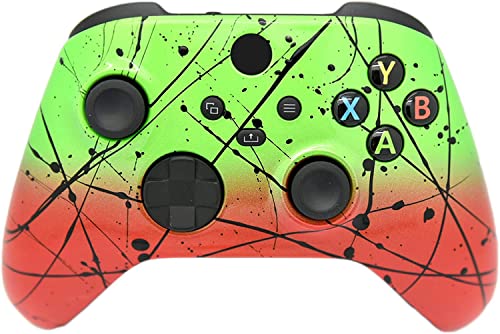 Hand Airbrushed Fade Custom Controller Compatible with Series X/S & One (Series X/S Green & Red) - color: Series X/S Green & Red