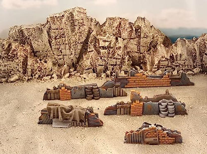 7-Piece Shanty Obstacle Set: Industrial-Style Tabletop RPG Scenery and Wargame Terrain for 28mm Miniatures