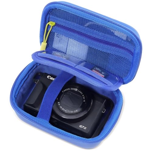 ProCase Hard Shell Digital Camera Case for Canon G7X Mark III Mark II, Sony Cybershot, PowerShot SX740, Ricoh GR III, Kodak Pixpro, Compact 4K Vlogging Small Cameras Travel Carrying Storage Bag -Blue - color: Blue