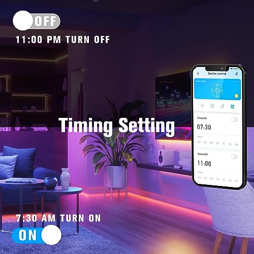 DAYBETTER LED Strip Lights 130ft Lights Strip for Bedroom, Desk, Indoor Room Bedroom Birthday Gifts RGB Decor with Remote and 24V Power Supply - size: 130FT