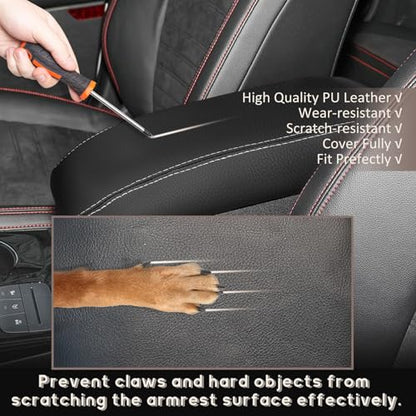 ramuel Center Console Armrest Cover for Ford Escape 2020-2025 | Anti-Scratch ，Non-Slip ，PU Leather ，Easy Install - size: for Escape 4th Gen