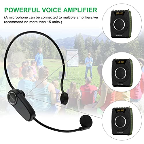 Waterproof Voice Amplifier with Wireless Microphone Headset M801 20W | Microphone with Speaker Portable Megaphone with Mic, Bluetooth Personal PA System for Teachers, Tour Guide, Singing, Elderly - color: black