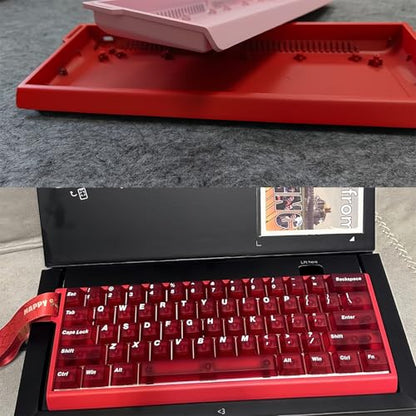 FKZ H60 Aluminum Keyboard Case,60% Compact Customized Mechanical Gaming Keyboard Housing Compatible with Wooting60/Win60/GH60/MADLIONS MAD60HE/61Keys Barebones Keyboard DIY (Red) - color: Red