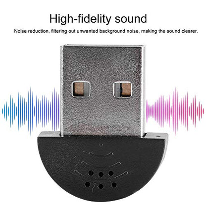 Mini Omnidirectional USB Computer Microphone,2 Meters Range,Plug and Play for Laptop PC, Podcasting, Gaming,Conference, Livestream, Desktop Mic(black)