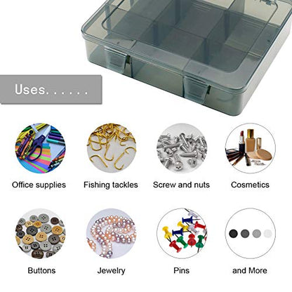 Vidifor 9 Grids Art Craft Supply Organizer Storage Containers, Compartment Storage Box with Removable Dividers for Jewelry, Beads, Buttons, Small Parts - size: 9 Grids 1 Pack