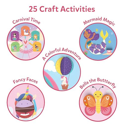 Skillmatics Scissor Skills Activity Book – Snip Snip, Unicorns & Princesses | 25 Cutting & Creative Activities for Preschoolers, 2 Child–Safe Scissors, Felt Craft Kit, Screen-Free Fun, Gift for Ages 3–7 - style: 4. Unicorns & Princesses