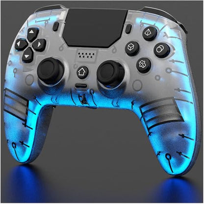 BETMI LED Wireless Controller for PS5, Pro/Slim/PC(Frosted White) | Hall Joysticks/Trigger, Marco Back Button, Turbo, Dual Vibration, 6-Axis, 3.5mm Jack, Built-in Mic/Speaker, for Steam Deck - color: Frosted White