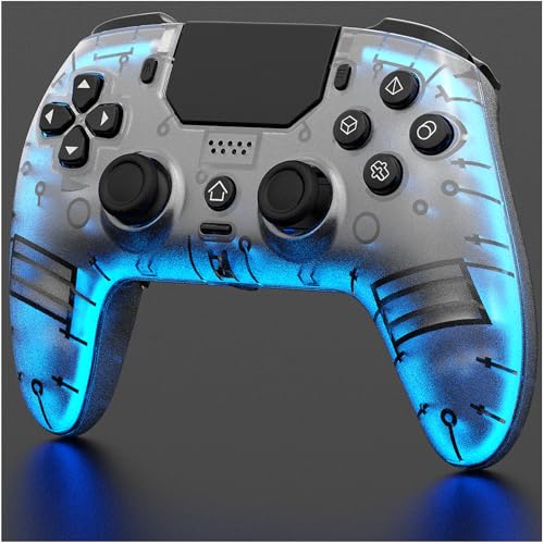 BETMI LED Wireless Controller for PS5, Pro/Slim/PC(Frosted White) | Hall Joysticks/Trigger, Marco Back Button, Turbo, Dual Vibration, 6-Axis, 3.5mm Jack, Built-in Mic/Speaker, for Steam Deck - color: Frosted White